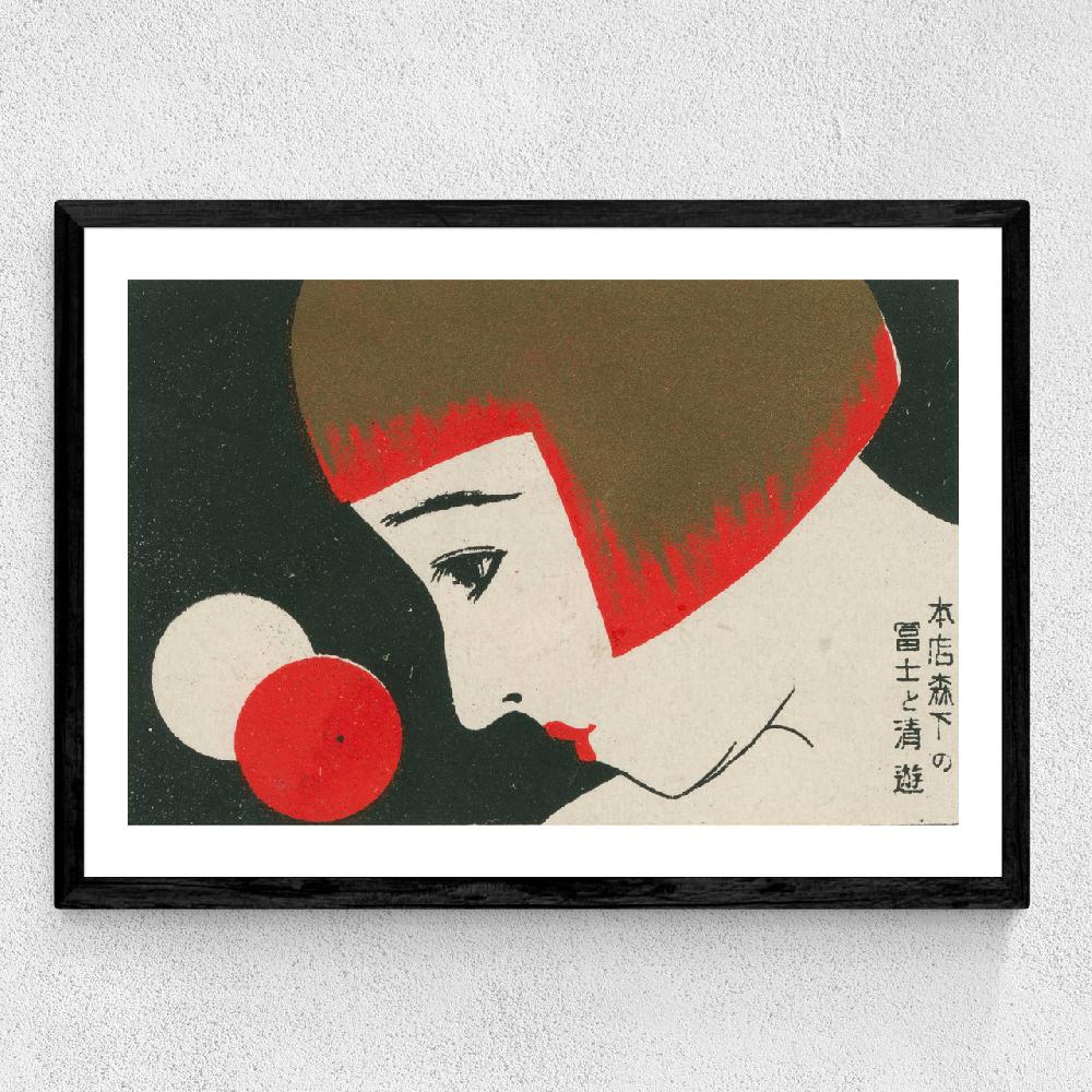 East End Prints 1920s Face Matchbox Label