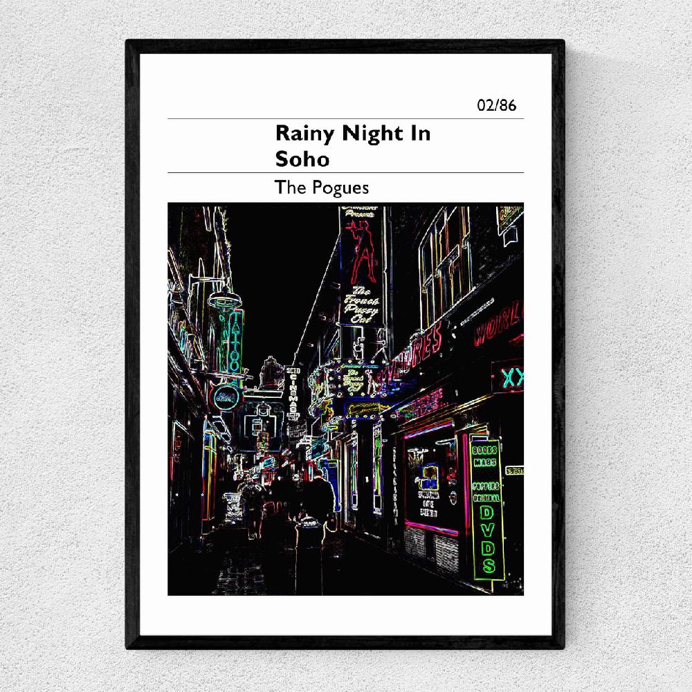 east end prints A Rainy Night in Soho - The Pogues
