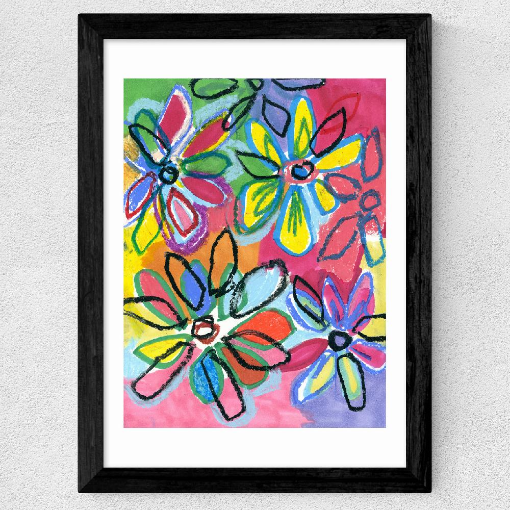 East End Prints Abstract Bright Flowers