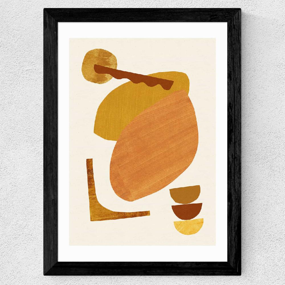 East End Prints Abstract Collage With Warm Shapes