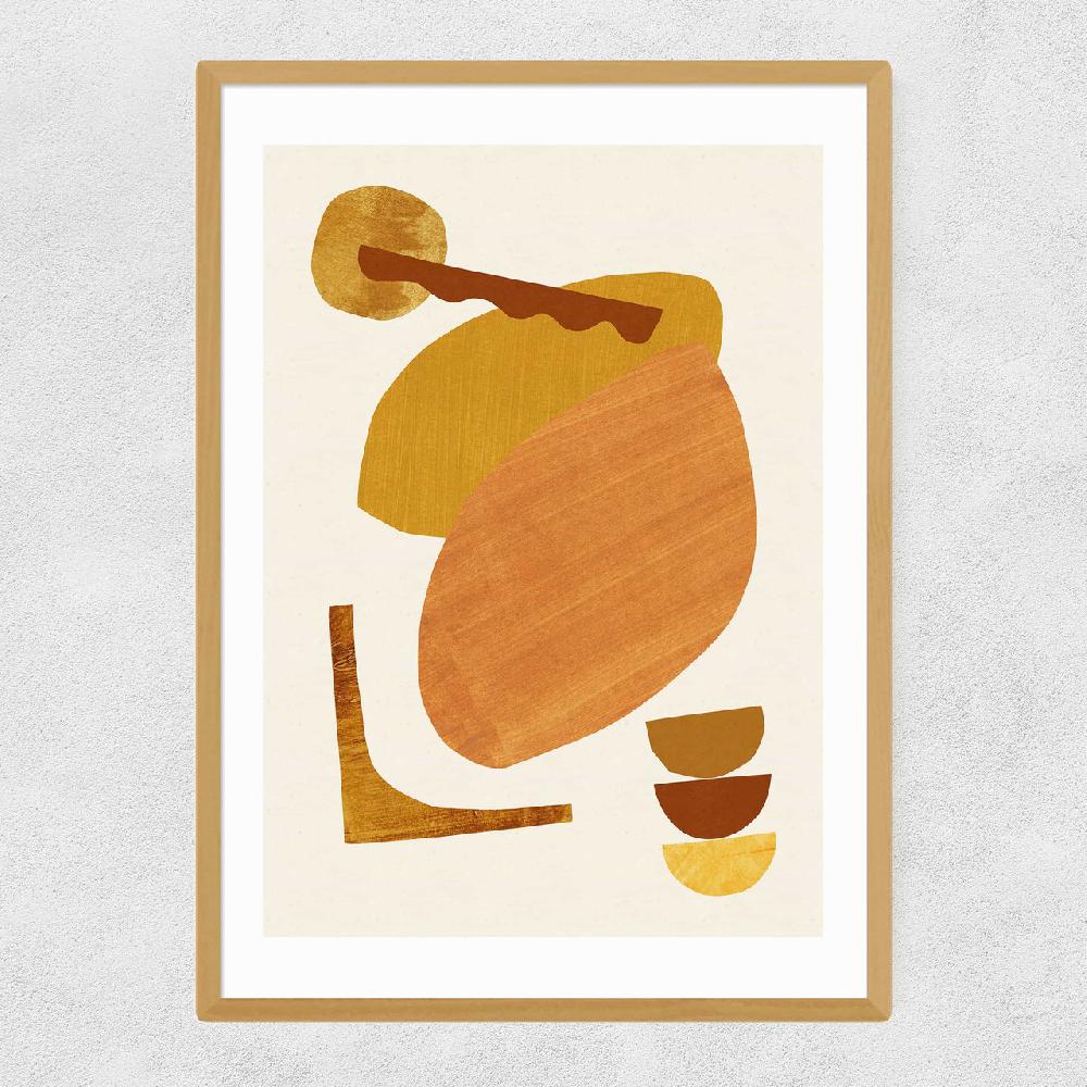 East End Prints Abstract Collage With Warm Shapes