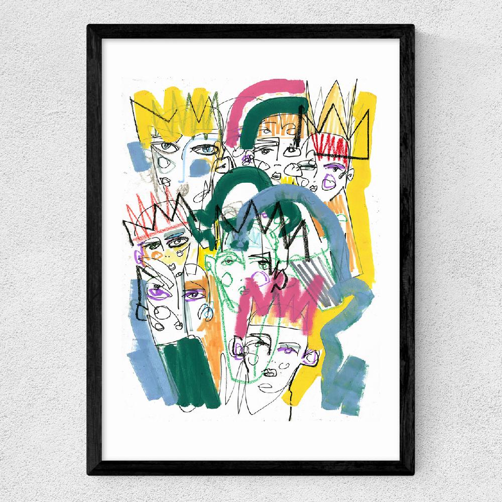 East End Prints Abstract Kings And Queens