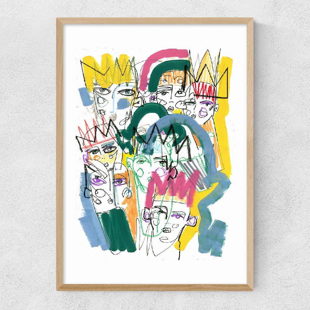 East End Prints Abstract Kings And Queens