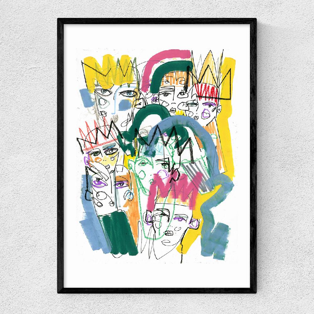 east end prints Abstract Kings And Queens