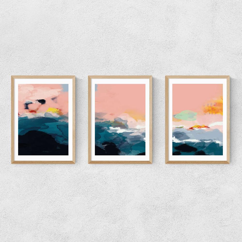East End Prints Abstract Landscape Triptych