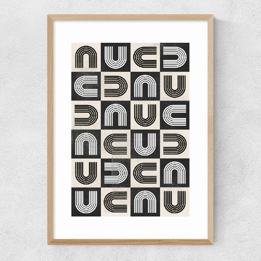 East End Prints Abstract Mid Century Rainbow