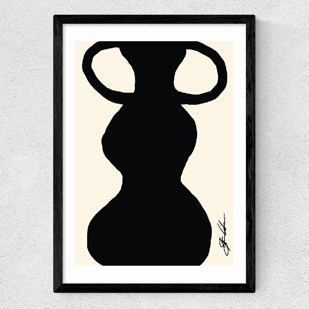 East End Prints Abstract Monochrome Vase II