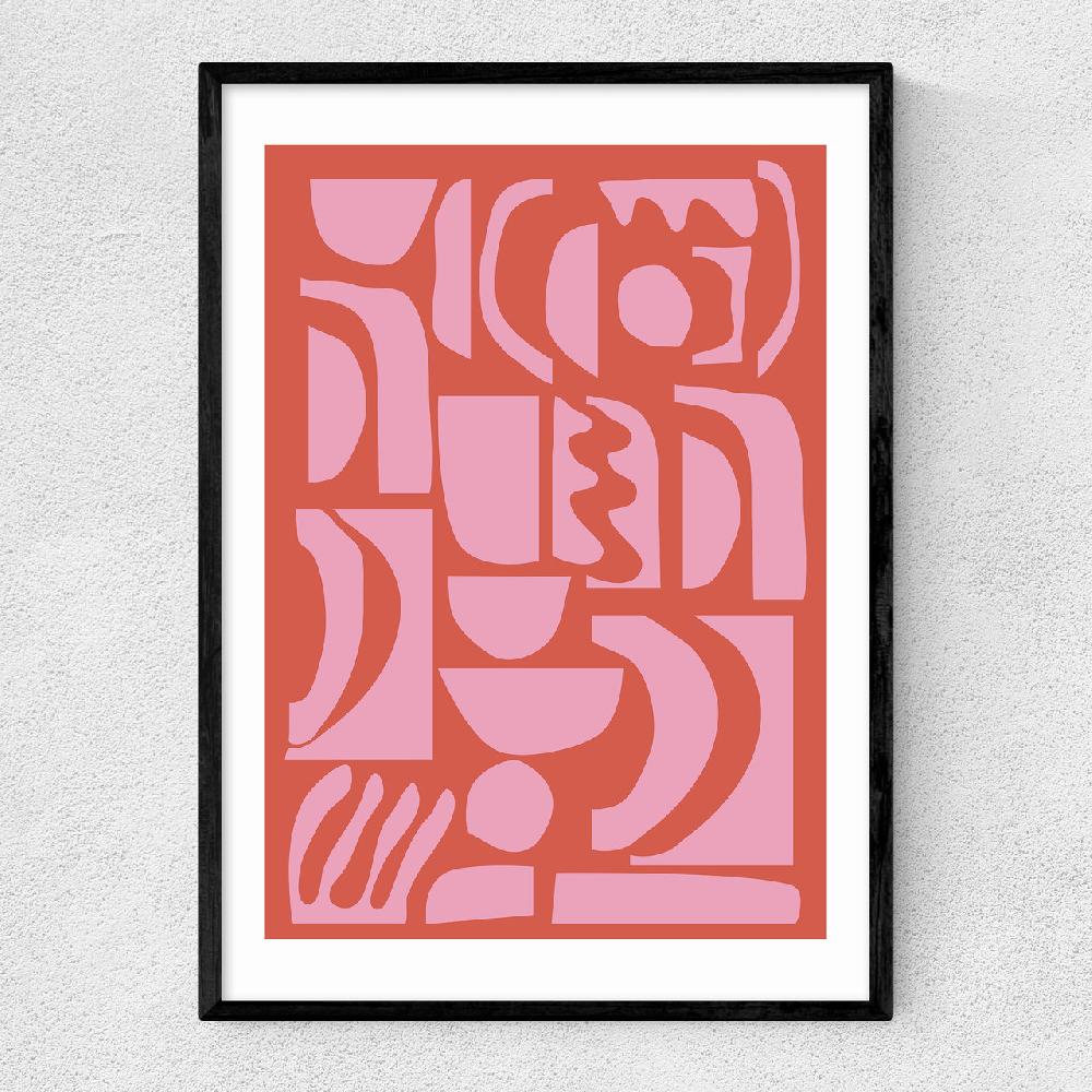 east end prints Abstract Shapes 21 in Pink and Red