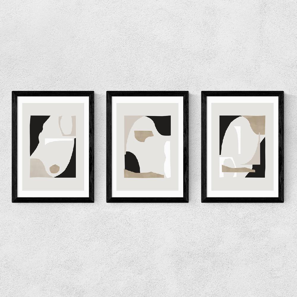 East End Prints Abstract Shapes Triptych