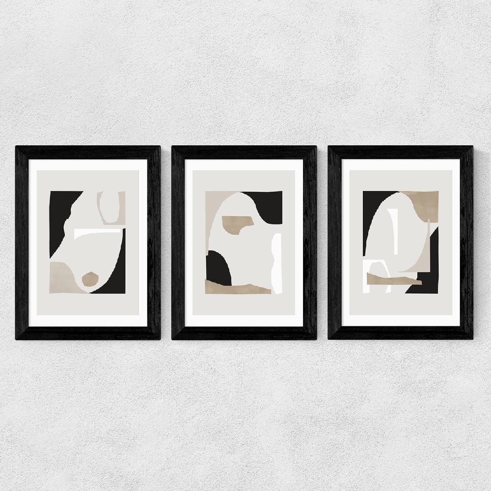 East End Prints Abstract Shapes Triptych