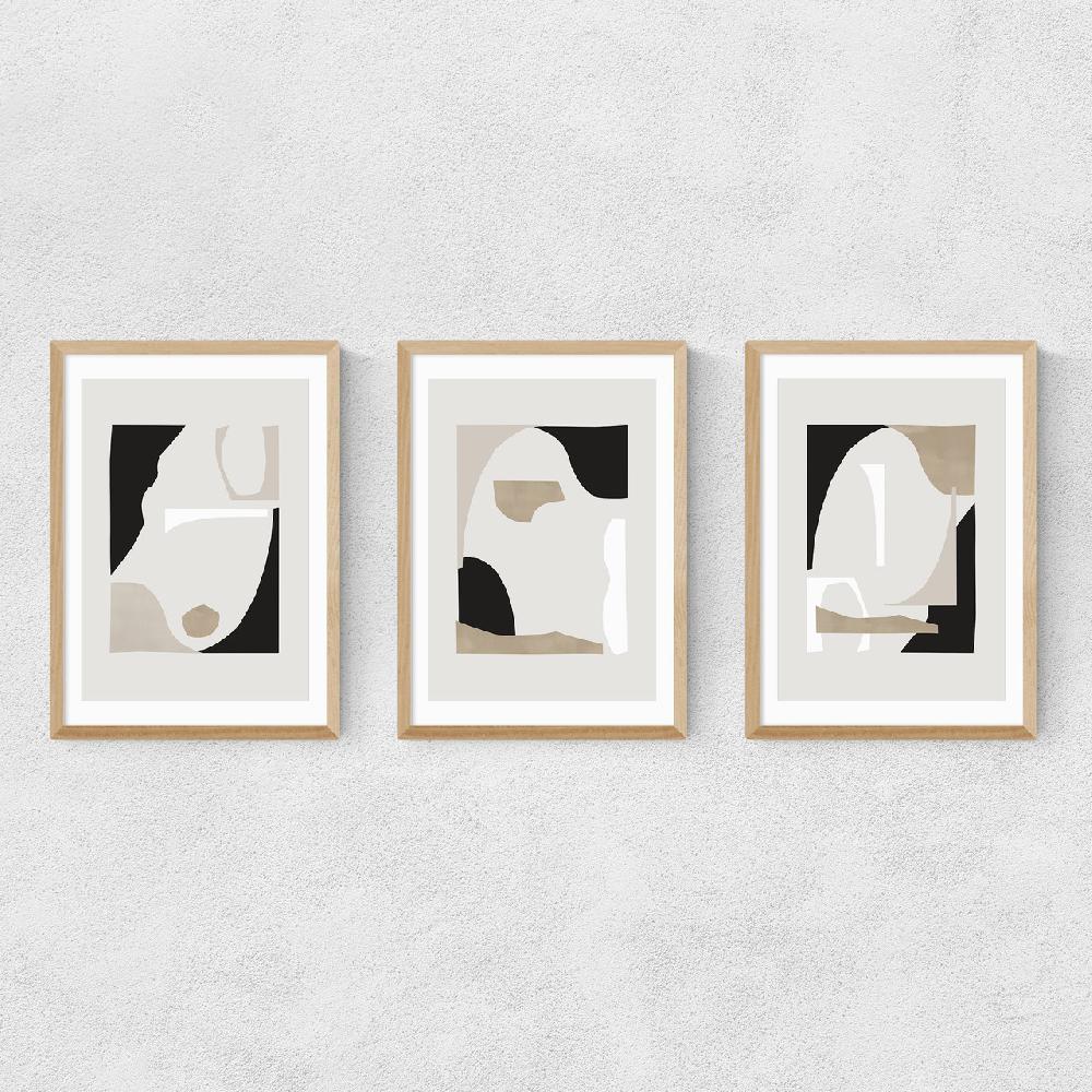 East End Prints Abstract Shapes Triptych