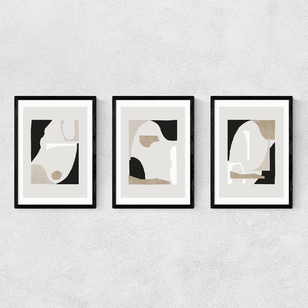 east end prints Abstract Shapes Triptych