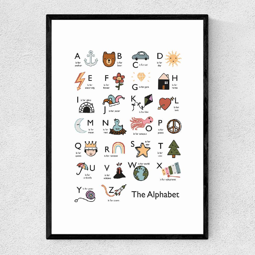 east end prints Alphabet in white