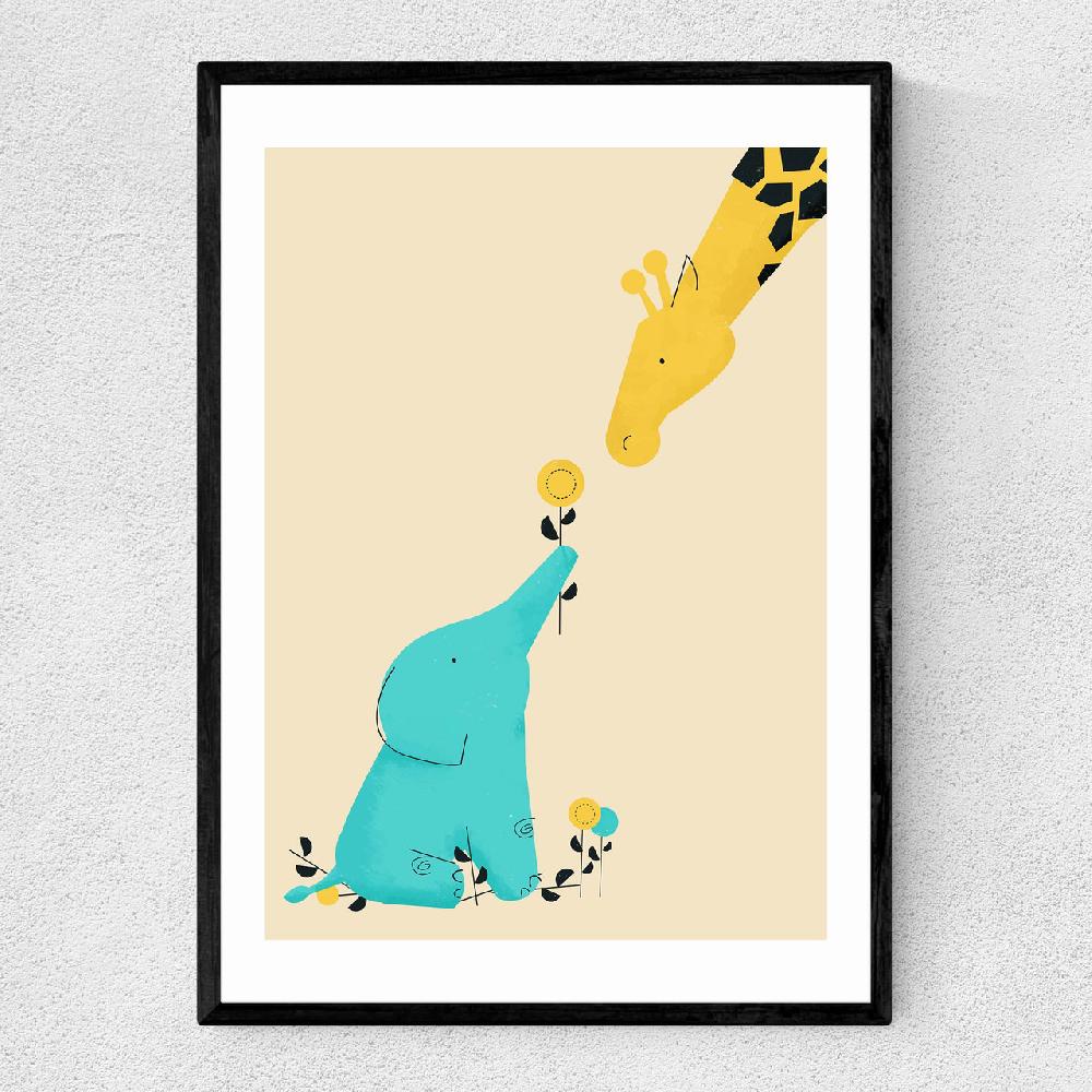 east end prints Baby Elephant and Giraffe