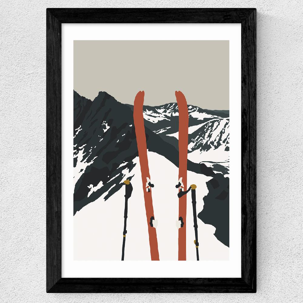 East End Prints Backcountry Ski Ridge