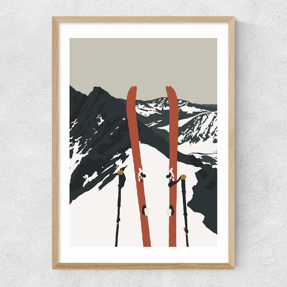 East End Prints Backcountry Ski Ridge