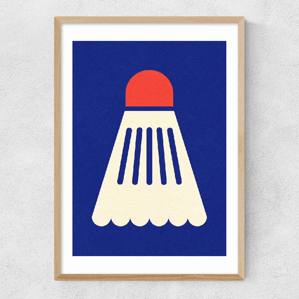 East End Prints Badminton White Red