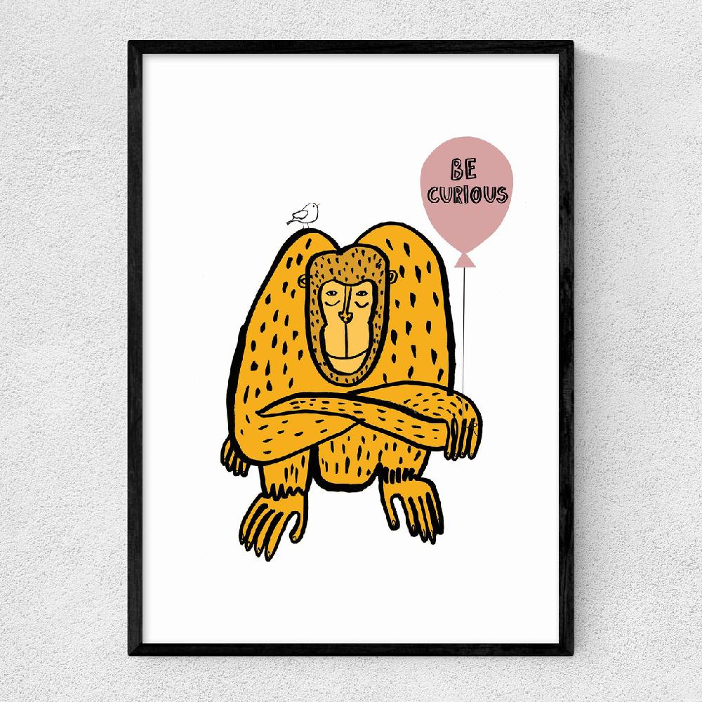 east end prints Be Curious Monkey