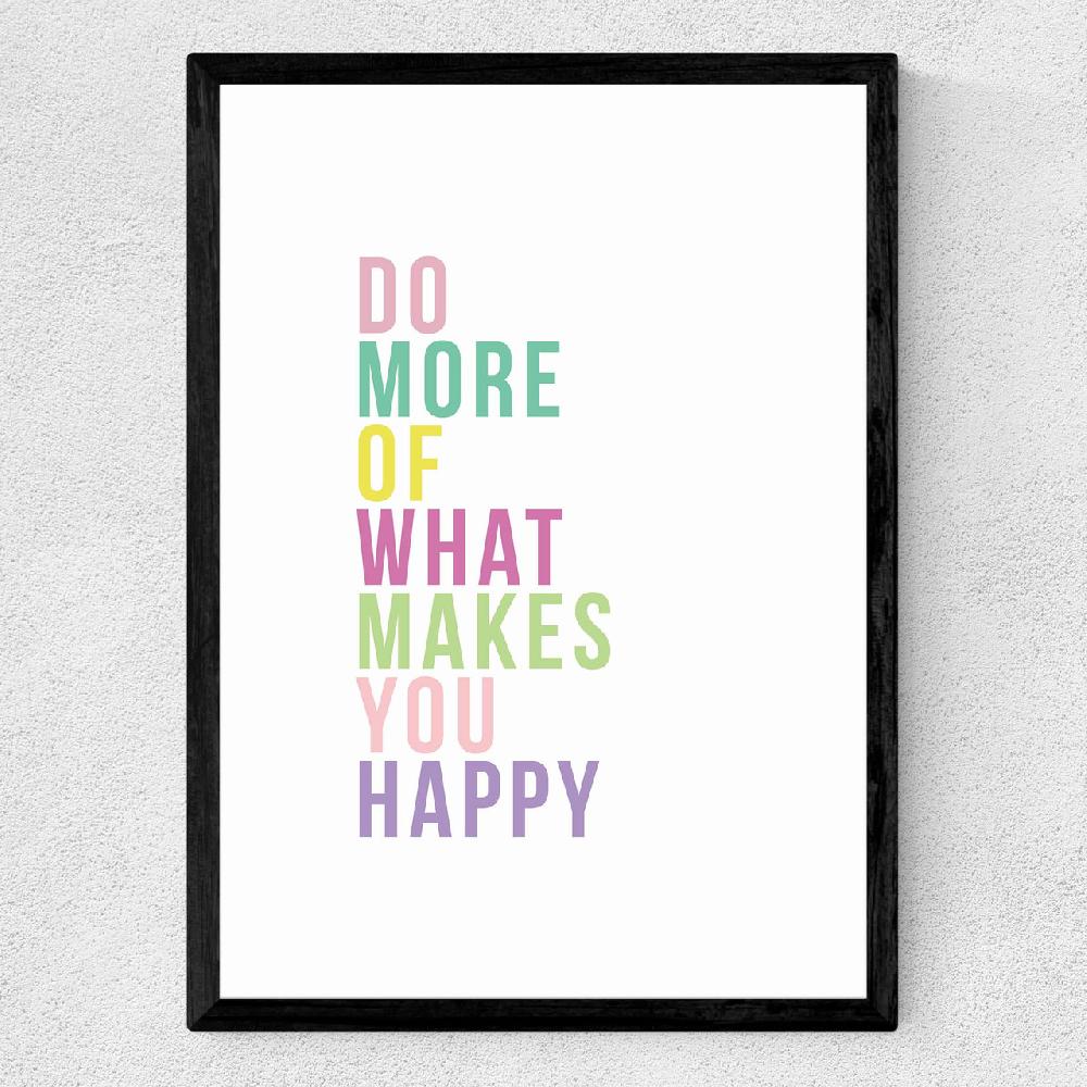 East End Prints Be Happy Pastel