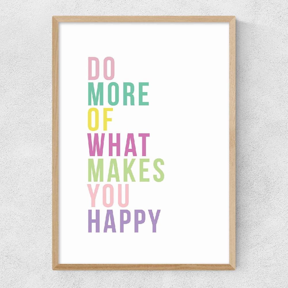East End Prints Be Happy Pastel