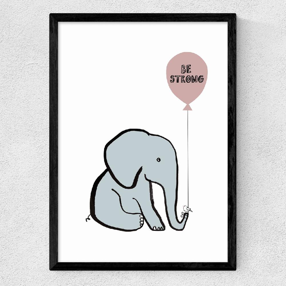 East End Prints Be Strong Elephant