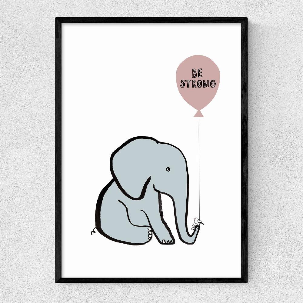 east end prints Be Strong Elephant