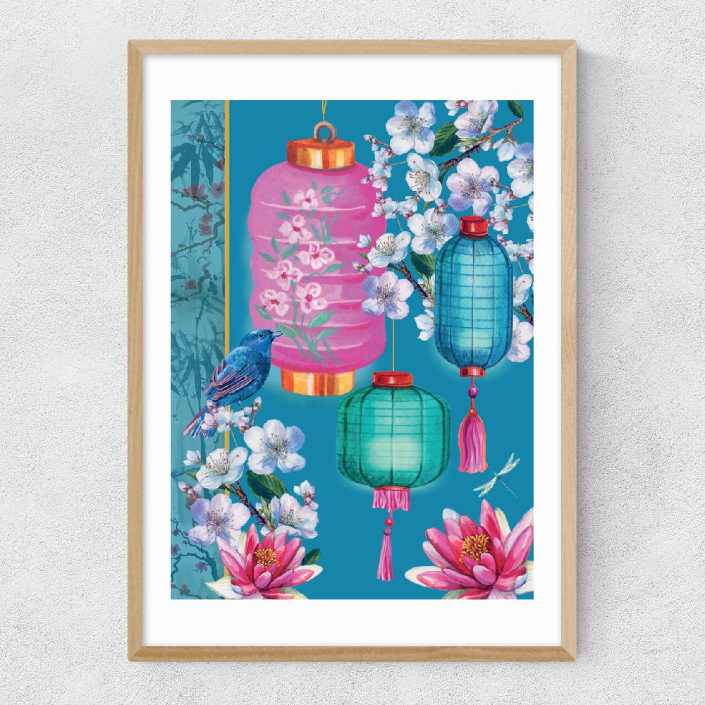 East End Prints Birds And Lanterns