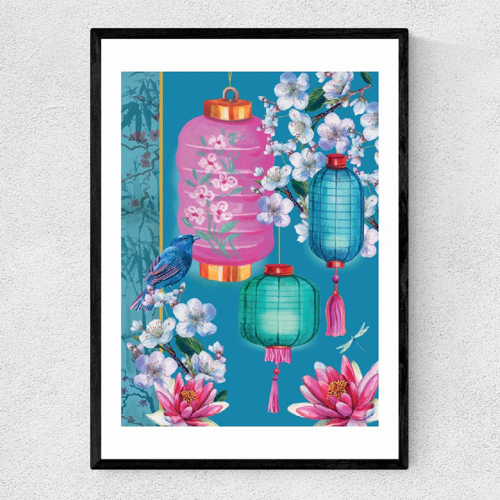 east end prints Birds and Lanterns