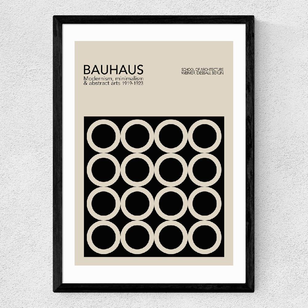 East End Prints Black And Beige Bauhaus