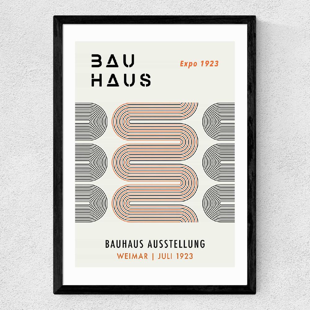 East End Prints Black And Orange Bauhaus