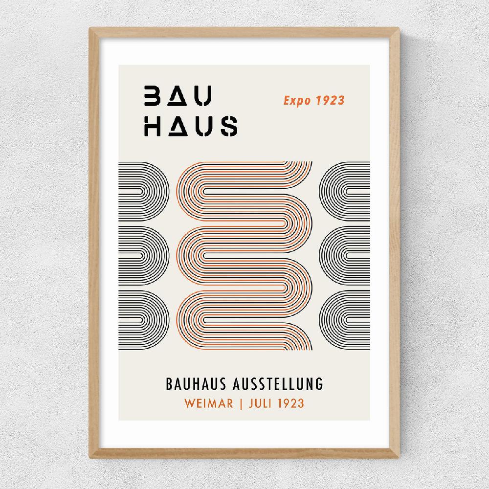 East End Prints Black And Orange Bauhaus