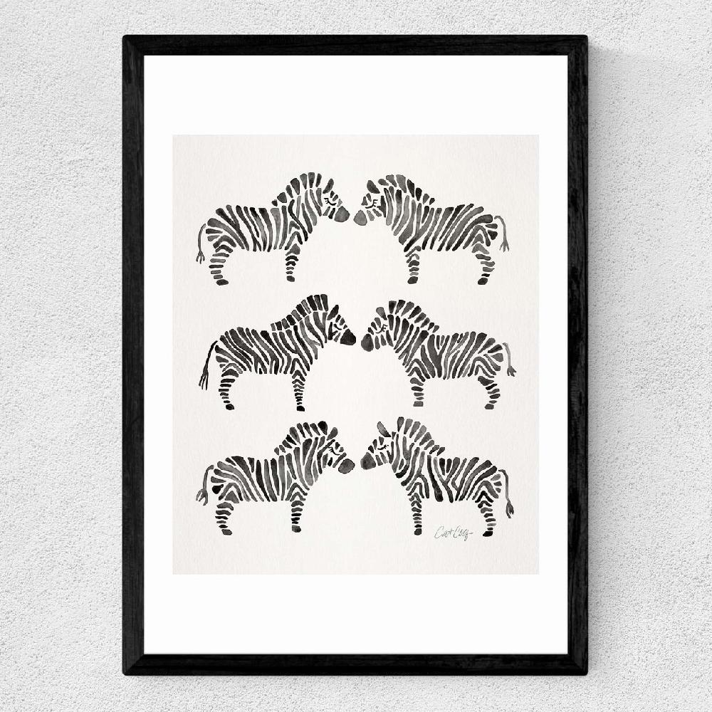 East End Prints Black-Zebras