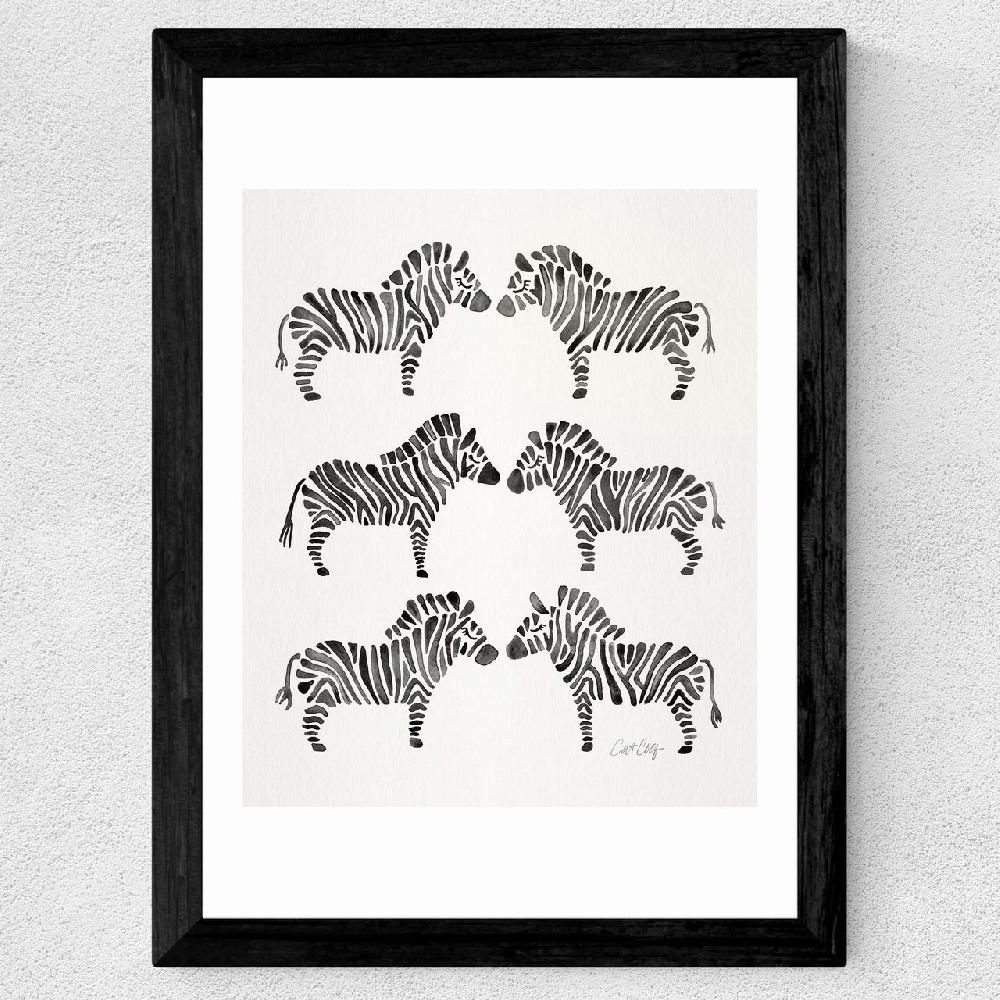 East End Prints Black-Zebras
