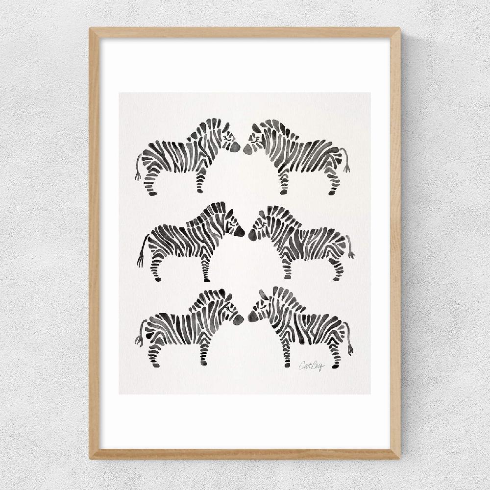 East End Prints Black-Zebras