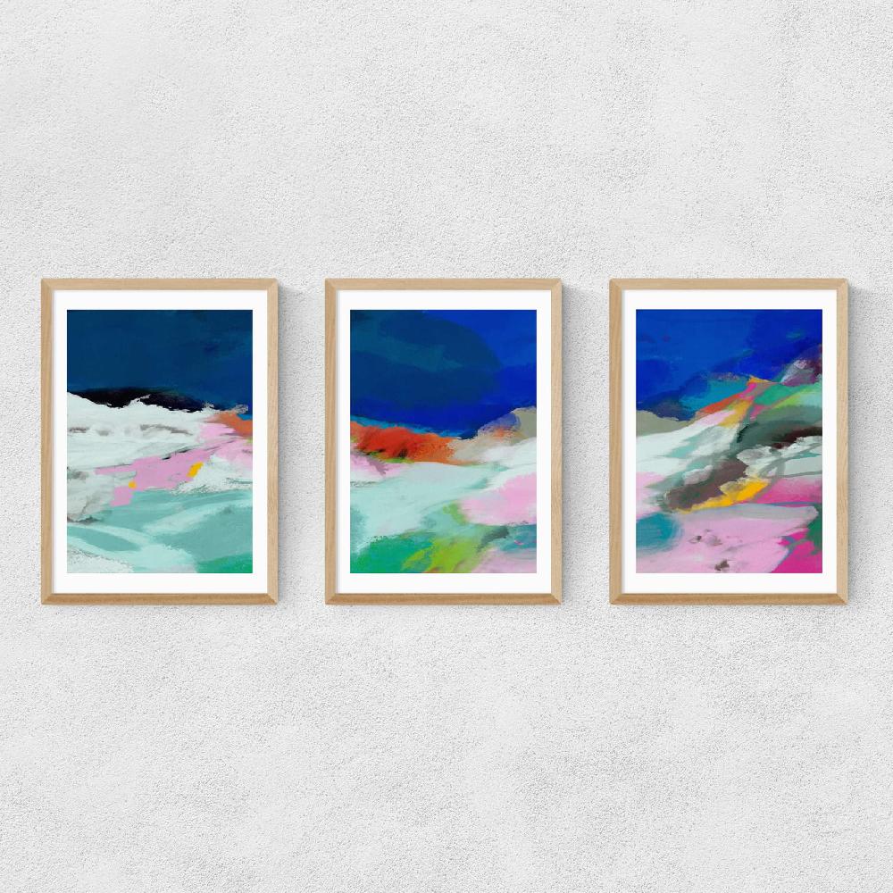 East End Prints Blaue Landschaft Triptych