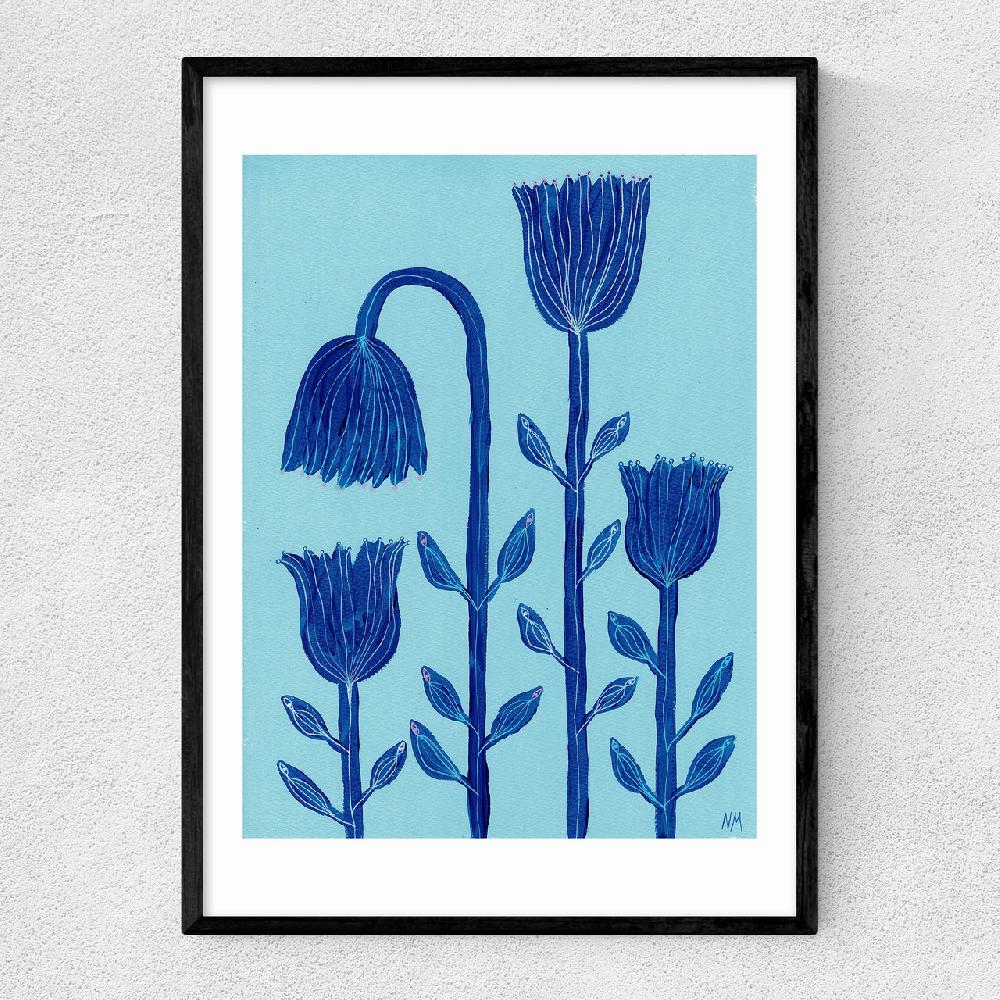 east end prints Blue Flowers