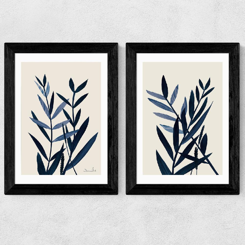 East End Prints Blue Plant Twin Set