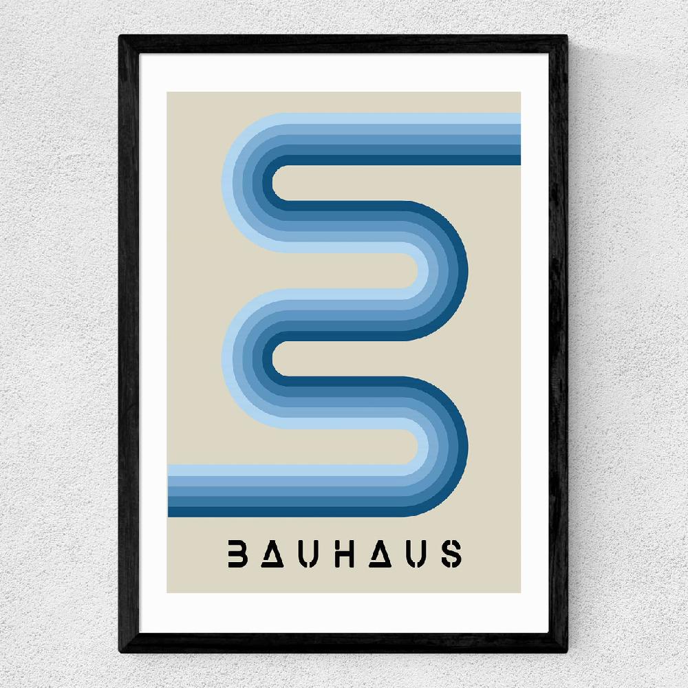 East End Prints Blue Stripes Bauhaus