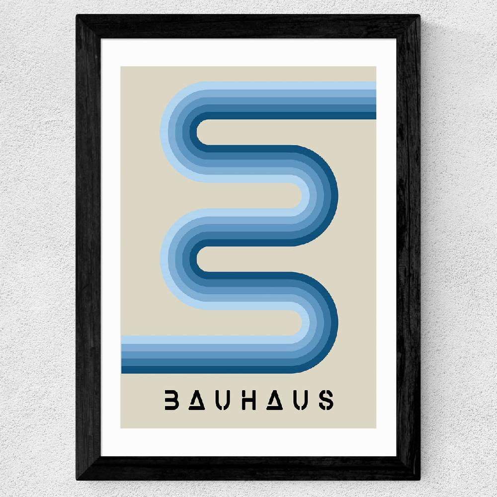 East End Prints Blue Stripes Bauhaus