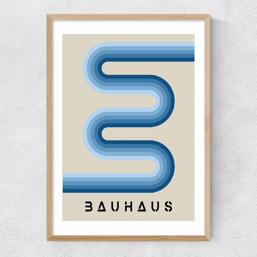East End Prints Blue Stripes Bauhaus