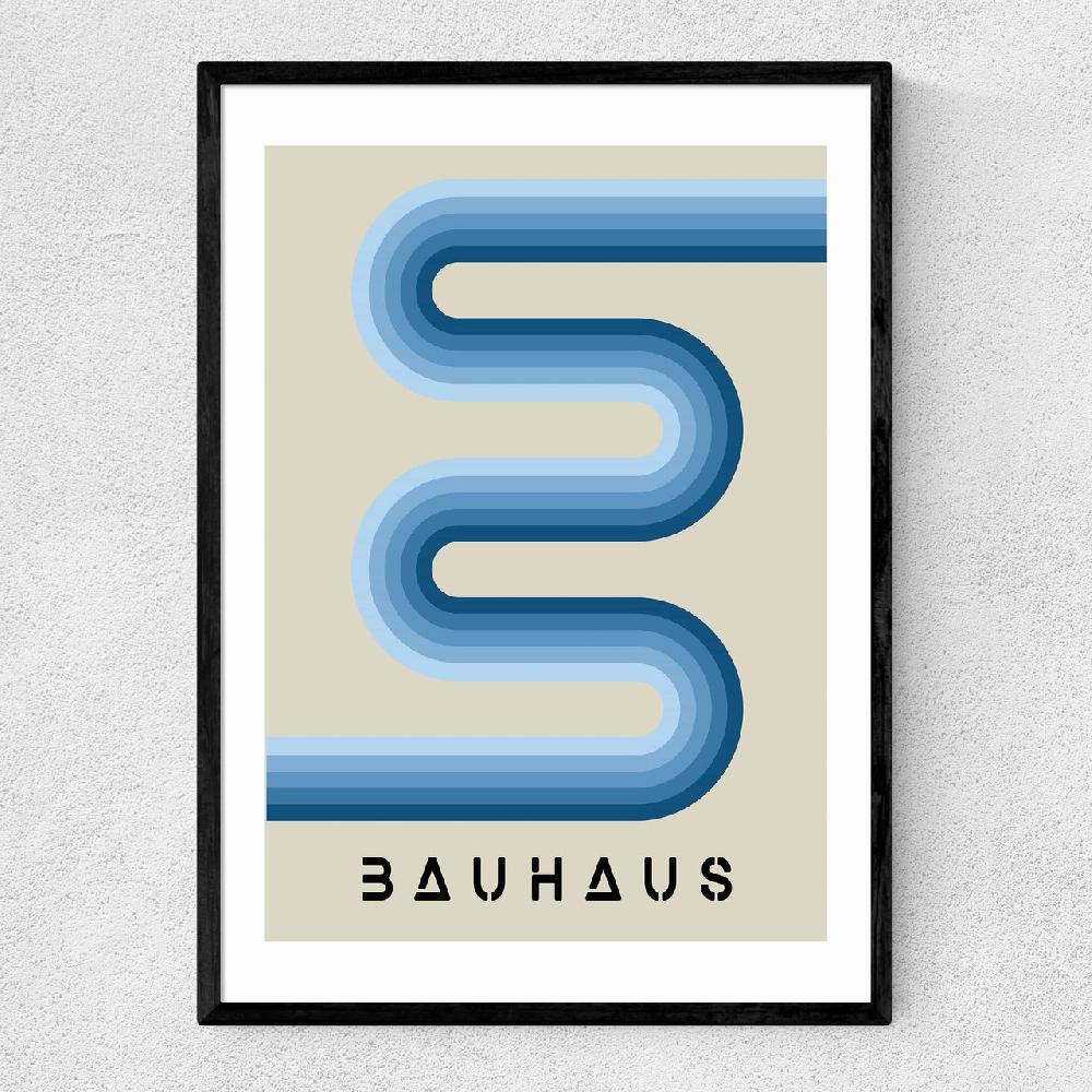 east end prints Blue Stripes Bauhaus
