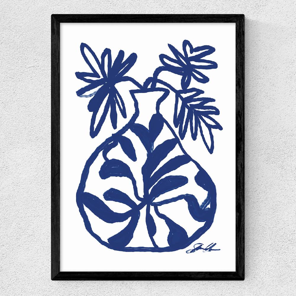 East End Prints Blue Vase
