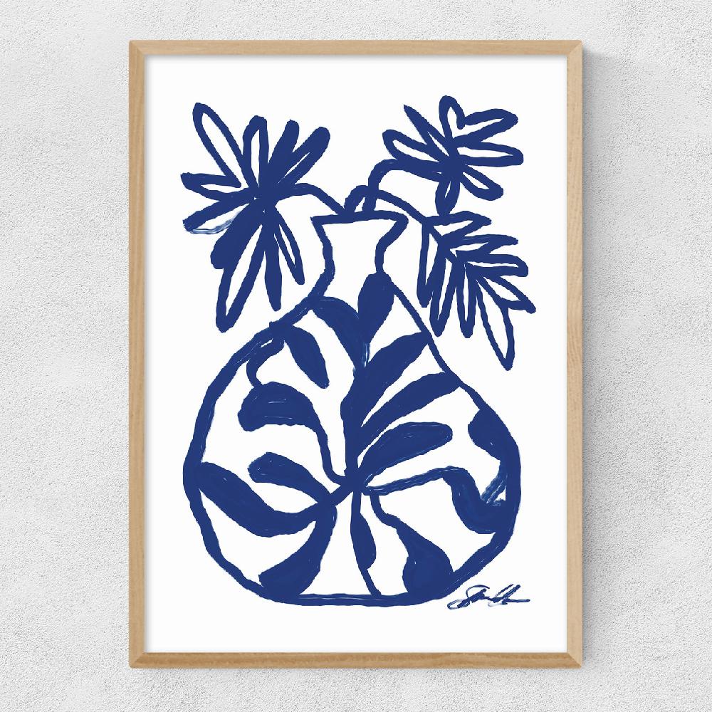 East End Prints Blue Vase