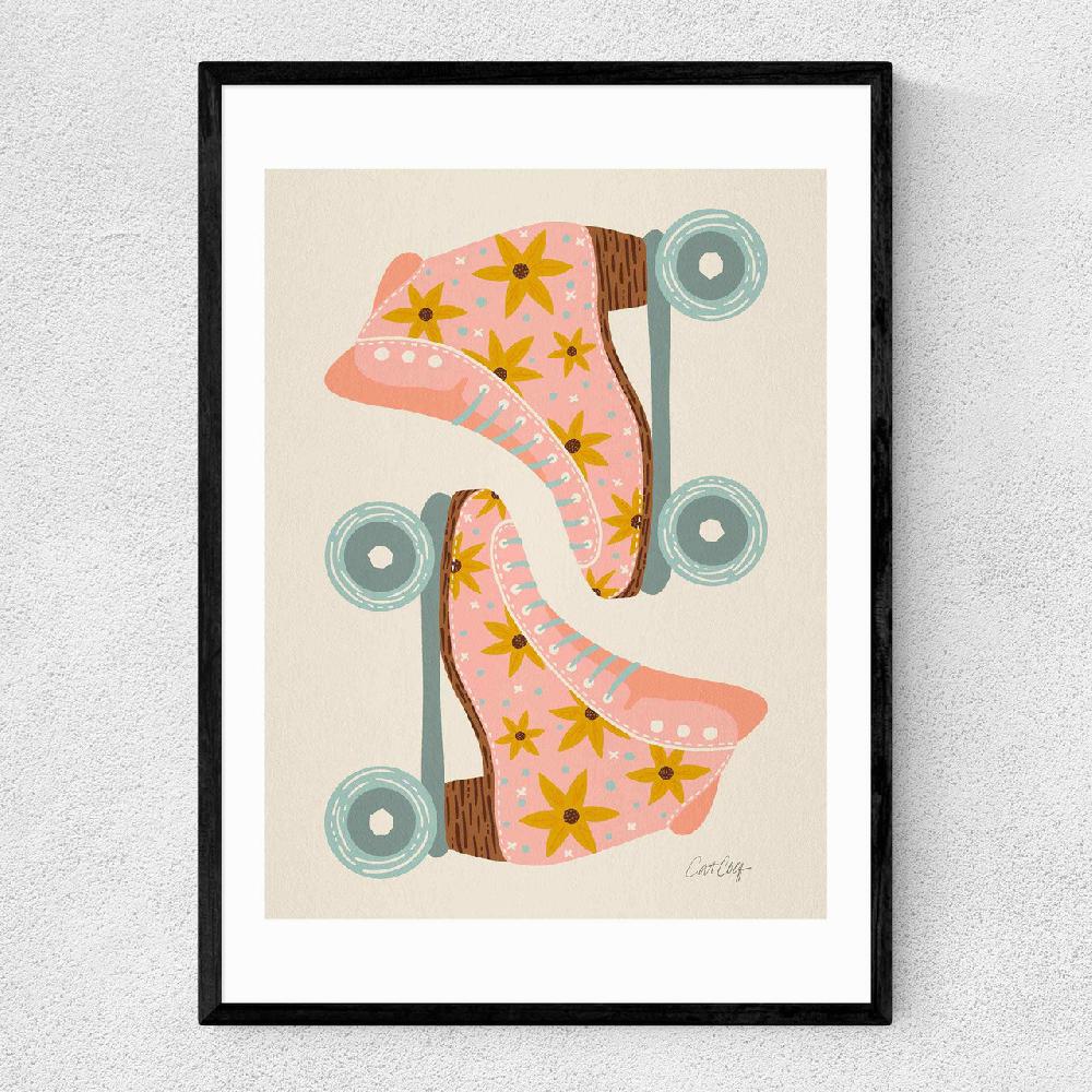 east end prints Blush/Mint Retro Rollerskates