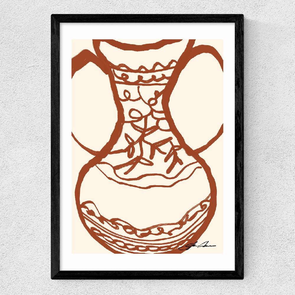 East End Prints Brown Vase By Stephie Cardona