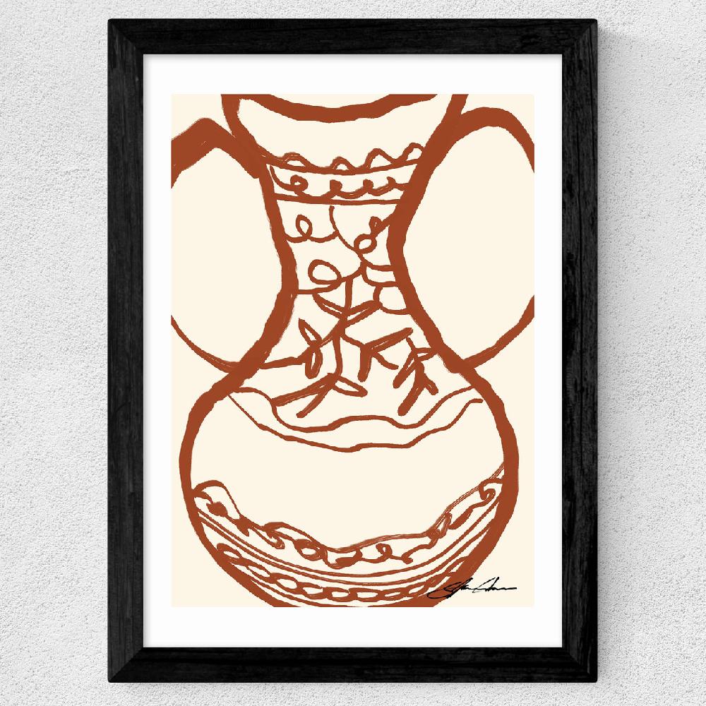 East End Prints Brown Vase By Stephie Cardona