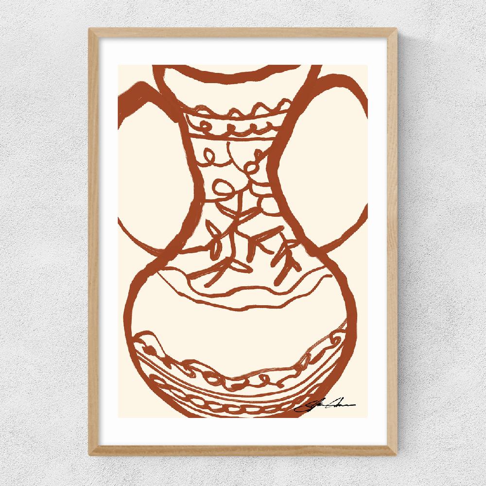 East End Prints Brown Vase By Stephie Cardona
