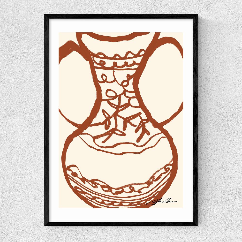 east end prints Brown Vase by Stephie Cardona