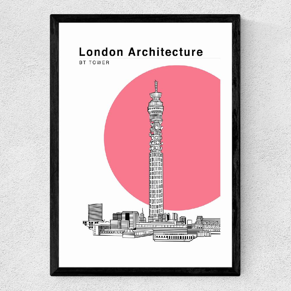 East End Prints BT Tower Flamingo