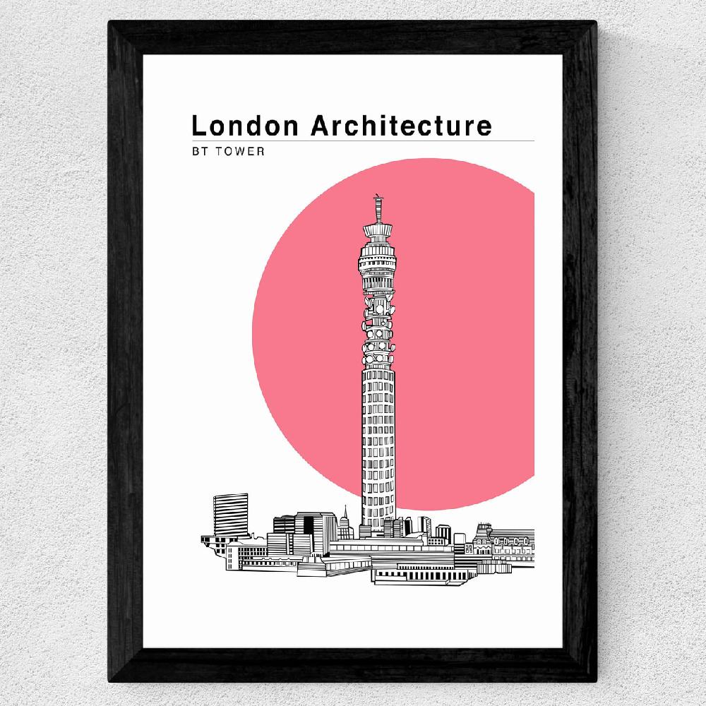 East End Prints BT Tower Flamingo